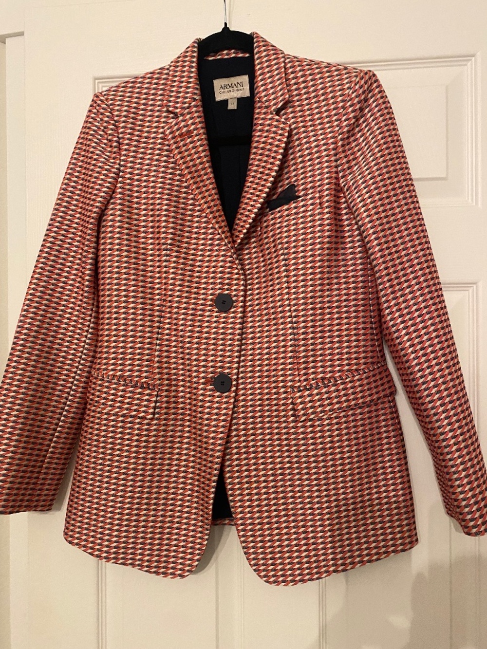 Armani Collezioni Women’s Blazer Size 38 US 2 Geometric Tailored Designer Jacket